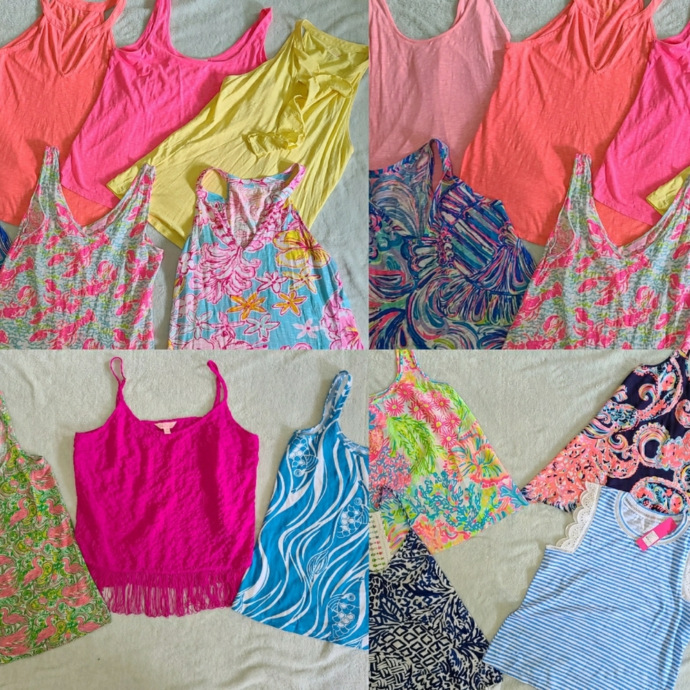 Lilly Pulitzer LOT of 14 Tank Tops Small & Medium